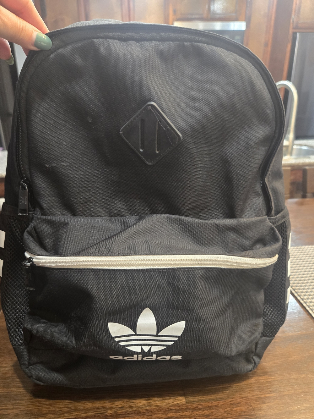 Adidas Originals Black Backpack with White Trefoil Logo
